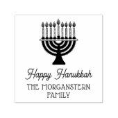 ハッピーハヌカーハヌカー（ユダヤ教の祭り）ライト（ユダヤ教）メノラーファミリー名 セルフインキングスタンプ (デザイン)