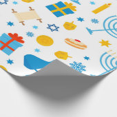 ハッピーハヌカーパターン（の模様が）ある ラッピングペーパー (角)