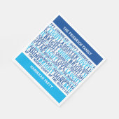 ハッピーハヌカーパーソナライズされたホリデーウィッシュ スタンダードランチョンナプキン (角)