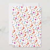 ハッピーハヌカーパーティービューティフルデコレーションカスタム サンキューカード (裏面)