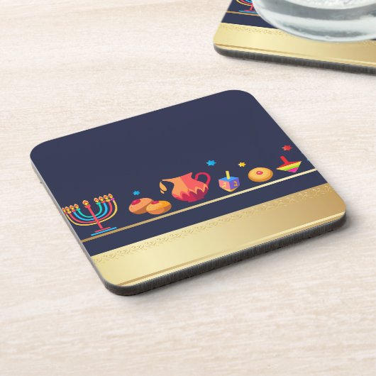 ハッピーハヌカーパーティービューティフルデコレーション コースター (左側)