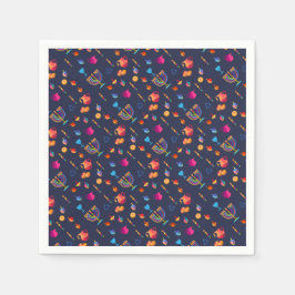 ハッピーハヌカーパーティービューティフルデコレーション スタンダードカクテルナプキン