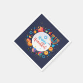 ハッピーハヌカーパーティーフェスティバルのライトビューティフル スタンダードカクテルナプキン (角)