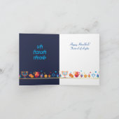 ハッピーハヌカーパーティーフェスティバルのライトビューティフル ノートカード (内部)