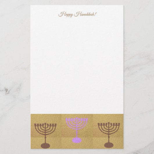 ハッピーハヌカーパーティーフェスティバルのライトビューティフル 便箋 (正面)