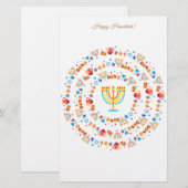 ハッピーハヌカーパーティーフェスティバルのライトビューティフル 便箋 (正面/裏面)