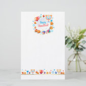 ハッピーハヌカーパーティーフェスティバルのライトビューティフル 便箋 (スタンド正面)