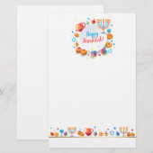 ハッピーハヌカーパーティーフェスティバルのライトビューティフル 便箋 (正面/裏面)