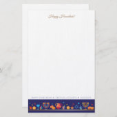 ハッピーハヌカーパーティーフェスティバルのライトビューティフル 便箋 (正面/裏面)