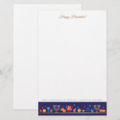 ハッピーハヌカーパーティーフェスティバルのライトビューティフル 便箋 (正面/裏面)