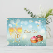 ハッピーハヌカーパーティー美しい装飾、ユダヤ人 サンキューカード (スタンド正面)