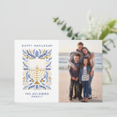 ハッピーハヌカーフェスティバルウォーター色(ユダヤ教)メノラー写真 シーズンカード (スタンド正面)