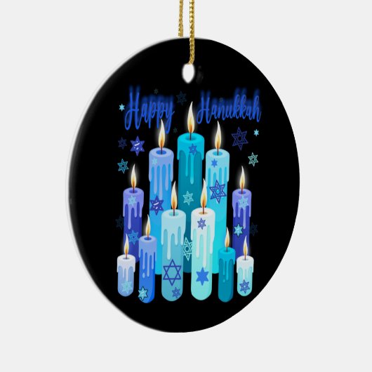 ハッピーハヌカーフェスティバルオブライトスターオブデイビッド セラミックオーナメント (右)