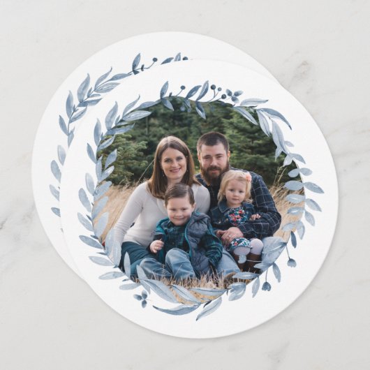 ハッピーハヌカーフェスティバルオブライトブルーリース写真 シーズンカード (正面/裏面)