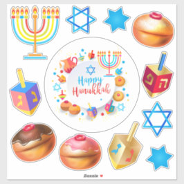 ハッピーハヌカーフェスティバルパーティーホリデーシンボル シール