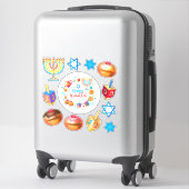 ハッピーハヌカーフェスティバルパーティーホリデーシンボル シール (スーツケース)