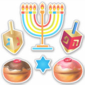 ハッピーハヌカーフェスティバルパーティーホリデーシンボル シール (正面)