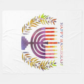 ハッピーハヌカーフリースブランケット フリースブランケット (正面(横))