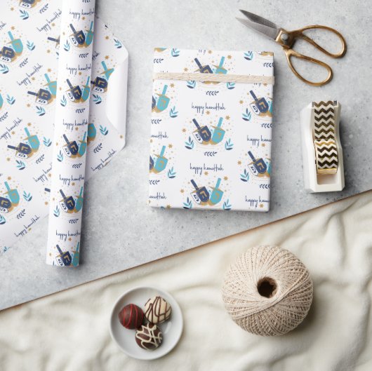 ハッピーハヌカーフローラドレデル ラッピングペーパー (クラフト)