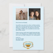 ハッピーハヌカーフローラリースカスタム(ユダヤ教)メノラー写真 シーズンカード (裏面)