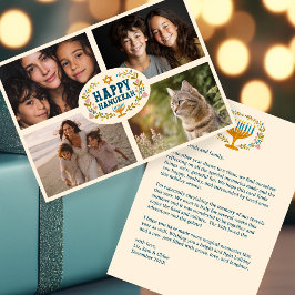 ハッピーハヌカーフローラリースカスタム（ユダヤ教）メノラー写真 シーズンカード