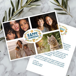 ハッピーハヌカーフローラリースカスタム（ユダヤ教）メノラー写真 シーズンカード