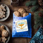 ハッピーハヌカーフローラリースユダヤ教ホリカスタムデイ スクエアシール