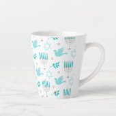 ハッピーハヌカーモダンスターオブデイビッド（ユダヤ教）メノラー カフェラテマグ (右)