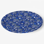 ハッピーハヌカーモダンスターオブデイビッド（ユダヤ教）メノラー ペーパープレート (アングル)