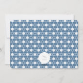 ハッピーハヌカーモダントレンディーホワイトスクリプトフォト シーズンカード (裏面)