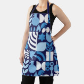 ハッピーハヌカーモダン（ユダヤ教）メノラー、ドレイデル&スターズ エプロン (インサイチュ)