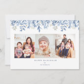 ハッピーハヌカー写真コラージュフローラホリデーカード シーズンカード (正面)