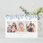 ハッピーハヌカー写真コラージュフローラホリデーカード シーズンカード (スタンド正面)