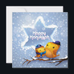 ハッピーハヌカー冬の雪鳥<br><div class="desc">この休日のデザインは、雪のラデンの木の枝に座ってキッパと雪の下に落ちるスカーフを着て2羽の鳥を特徴とする。ダビデの星の白いタイポグラフィの文字モダン「ハッピーハンヌカ」。#hanukkah #chanukah #holidays #seasonal #festive #winter #snow #birds #kippah #scarf #jewish #caprゲコrゲコrゲコrゲコrゲコrゲコrゲコrゲコ</div>