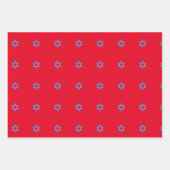 ハッピーハヌカー包装シート3違うデザイン ラッピングペーパーシート (正面3)