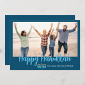 ハッピーハヌカー家族フォトクリスマス シーズンカード (正面/裏面)