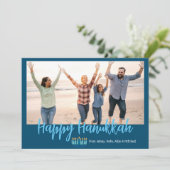ハッピーハヌカー家族フォトクリスマス シーズンカード (スタンド正面)