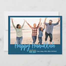 ハッピーハヌカー家族フォトクリスマス シーズンカード