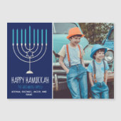 ハッピーハヌカー家族フォトブルー磁気カード (正面)