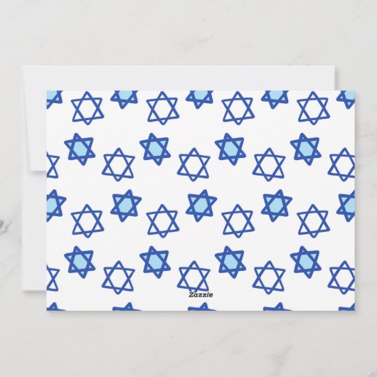 ハッピーハヌカー家族David Patternのフォトスター シーズンカード (裏面)