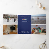 ハッピーハヌカー祝の奇跡の季節 三つ折りクリスマスカード (内部)