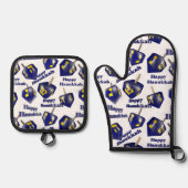 ハッピーハヌカー紡績夢 鍋つかみ&鍋敷きセット (正面)