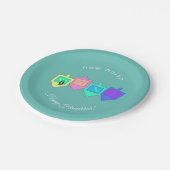 ハッピーハヌカー語(ヘブライ語) ペーパープレート (アングル)