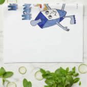 ハッピーハヌカー踊りドレイドスジェリードーナツ キッチンタオル (折り畳み)