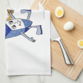 ハッピーハヌカー踊りドレイドスジェリードーナツ キッチンタオル (四つ折り)