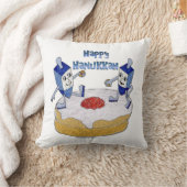 ハッピーハヌカー踊りドレイドスジェリードーナツ クッション (ブランケット)