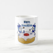 ハッピーハヌカー踊りドレイドスジェリードーナツ コーヒーマグカップ (中央)