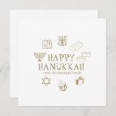 ハッピーハヌカー金ゴールドカスタムホワイト家族の名刺 (正面/裏面)