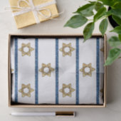 ハッピーハヌカー金ゴールドスターオブデイビッドホワイトブルー 薄葉紙 (ギフト)