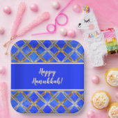 ハッピーハヌカー金ゴールド、シルバー、ホワイトレース ペーパープレート (パーティー)